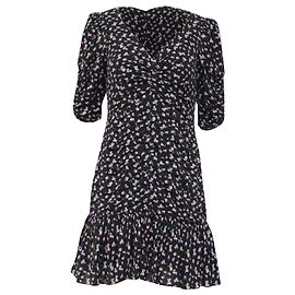 Autre Marque Vestido corto con estampado floral Tanya Taylor en viscosa negra