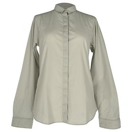 Camisa de botones ocultos Jil Sander en algodón gris claro