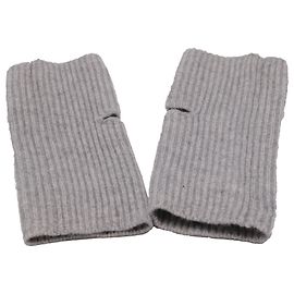 Club Monaco Rippstrick-Fingerhandschuhe aus grauem Kaschmir