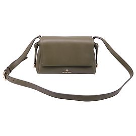 Bolso bandolera pequeño con solapa Michael Kors con perlas en cuero Olive