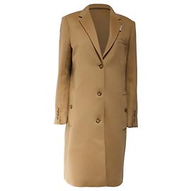 Cappotto Burberry monopetto in lana marrone