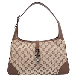 Borsa Gucci Jackie GG Canvas Beige Marrone Scuro
