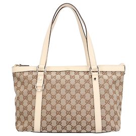 Gucci Abbey Tote Bag Beige GG Canvas