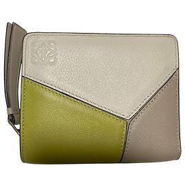 Portafoglio compatto con zip Puzzle in pelle LOEWE
