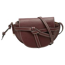 Loewe Gate Bag - Borsa a Tracolla in Pelle Bordeaux