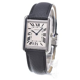 Cartier Tank Solo Quartz Stainless Steel and Leather 24