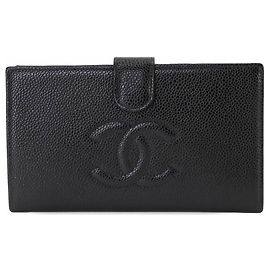 Portafoglio lungo Chanel in pelle di vitello granulata