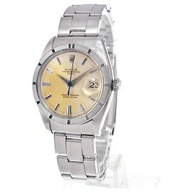 Rolex Oyster Perpetual Date Automatico in Acciaio Inossidabile e Oro Giallo con Indici in Diamanti 34
