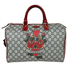 Borsa Gucci Boston Bag - Navy and Red