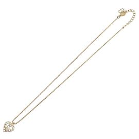 Pendente a cuore con logo Christian Dior in metallo con cristalli