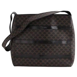 Bolsa de ombro Céline em couro marrom