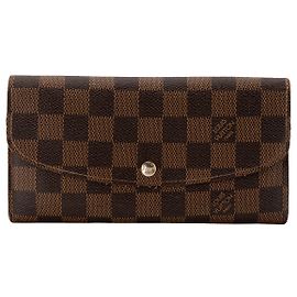 LOUIS VUITTON - Portafoglio Sarah Louis Vuitton in tela rivestita damier ébène