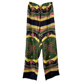 GUCCI - Pantalones Gucci de seda multicolor (T42)