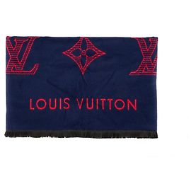 LOUIS VUITTON - Sciarpa Louis Vuitton in lana e seta rossa e blu