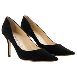 JIMMY CHOO - Décolleté Agnes Jimmy Choo in camoscio nero (T38)