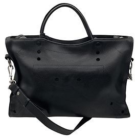 Borsa Balenciaga City Blackout con borchie nere