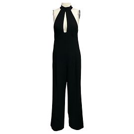 A.L.C. Black Lucie Cutout Detail Sleeveless Crepe Jumpsuit