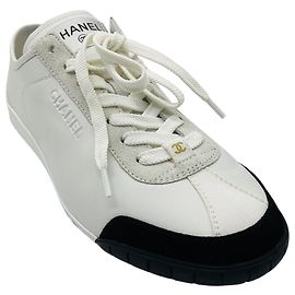 Chanel White / Black 2024 Calfskin and Suede Calfskin Sneakers