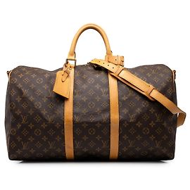 Borsa da viaggio Louis Vuitton Monogram Keepall Bandouliere 50 Marrone