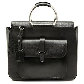 Gucci Medium Satchel-Tasche aus schwarzem Schweineleder mit Metallring