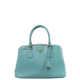 Borsa a mano Prada Promenade in pelle Saffiano Lux blu