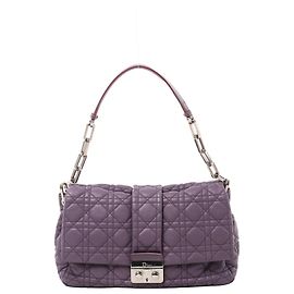 Christian Dior New Lock Cannage Leather Shoulder Bag in Purple