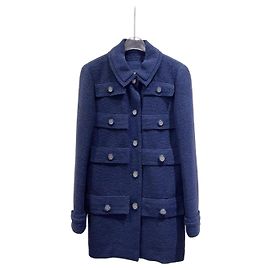 Chanel Jacke aus Navy Tweed Station Collection Größe 36