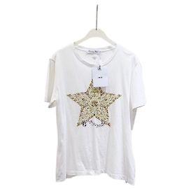 Dior Lucky Star Baumwoll Oberteil Weiß mit kurzen Ärmeln