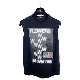 Raf Simons Schwarzes Baumwoll T-Shirt mit Buchstabenprint