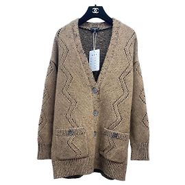 Chanel Chaqueta Cardigan Camel de Lana