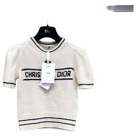 Jersey Dior de algodón blanco con mangas abullonadas