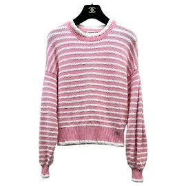 Chanel Kaschmirpullover rosa weiß gestreift