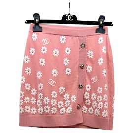 Falda Chanel de Cachemira Daisy Double C de Punto