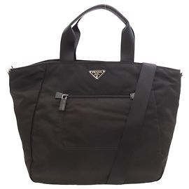 Borsa in nylon 2-Way Prada BR4376 con logo in metallo