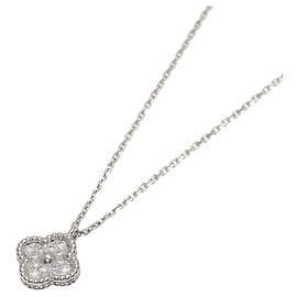Collar Sweet Alhambra Van Cleef & Arpels en Oro Blanco de 18K y Diamantes