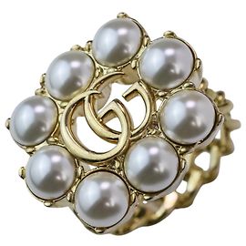 Anello GUCCI Double G Flower Pearl