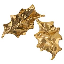 YVES SAINT LAURENT Vintage Blattmotiv-Ohrringe