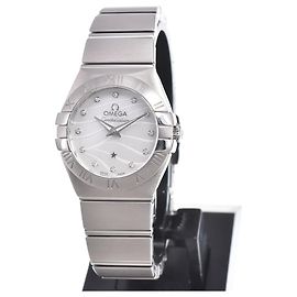 Omega Constellation Quartz Stainless Steel with Diamond Markers and Mother of Pearl 24