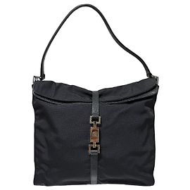 Borsa a tracolla Gucci Jackie in nylon e pelle nera