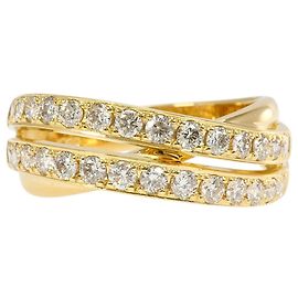 Autre Marque 18K Gelbgold-Bandring mit Diamant