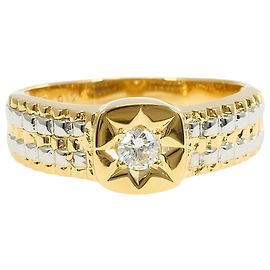 Autre Marque Anello fede elegante in oro giallo 18K e platino