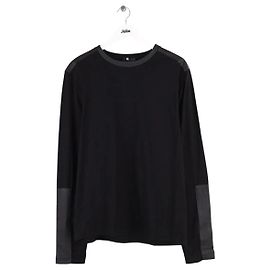 Prada T-Shirt aus schwarzem Leder
