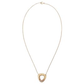 Autre Marque Collana con pendente in oro giallo 18K e diamanti bianchi