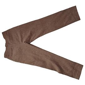 Cyrillus Pantalones de lana a cuadros marrones