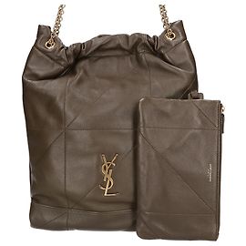 Borsa a tracolla Yves Saint Laurent in pelle d'agnello kaki