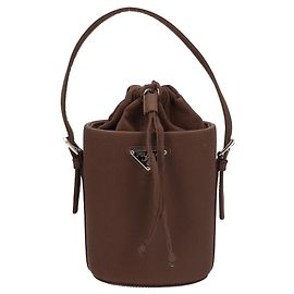 Mini borsa a mano Prada in raso con coulisse e placca Triangle