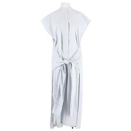 Vestido largo de algodón a rayas azules y blancas Totême