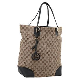 GUCCI GG Canvas Hand Bag 2way Gold Beige 247286