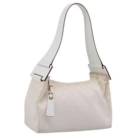 GUCCI Shoulder Bag GG Canvas White Gold 92699
