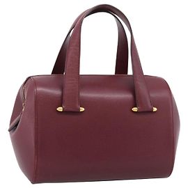 Cartier Must Line Boston Bag Leather Bordeaux Gold